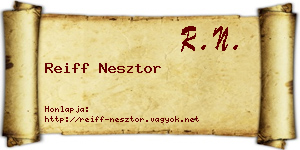 Reiff Nesztor névjegykártya